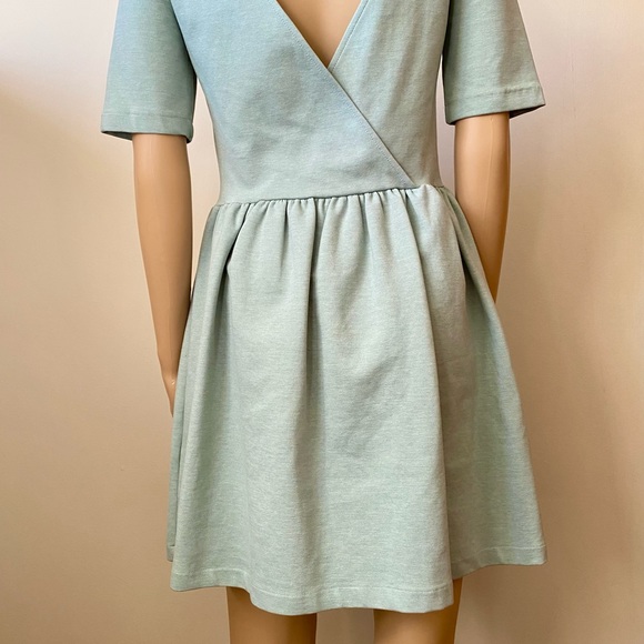 Zara Dresses Zara Fit And Flare Cross Back Pastel Green Dress